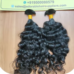 Machine à double trame d'extensions de cheveux humains vierges indiens Remy en gros approvisionnement en vrac de couleur de cheveux naturels - Product Image 2