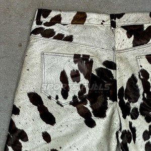 Custom Casual Canvas Hair-on Cowhide Men's Shorts-Boutique Style Exotic Pattern Quick Dry - Product Image 4