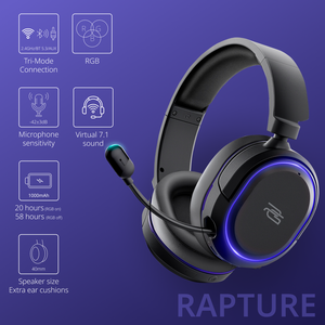 Auriculares inalámbricos Proove Gaming Rapture para Ps4 Ps5 Phone <span class=keywords><strong>2021</strong></span> Led Video Game Auriculares <span class=keywords><strong>Gamer</strong></span> Auriculares Metal Bass Gaming Headphone - Product Image 2