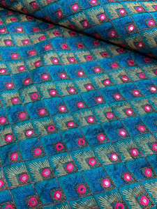 Phantom Katli Heavy Mirror Work Embroidered Fabric All Over Design for Wedding Outfits Sarees Lehenga Fashion at Best Price - Product Image 4