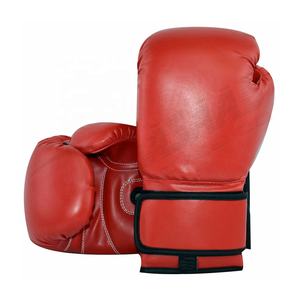 ถุงมือ MMA สำหรับชกมวยกีฬาต่อสู้พร้อมสายรัดมหัศจรรย์หนังวัวแท้16ออนซ์สีแดง - Product Image 1