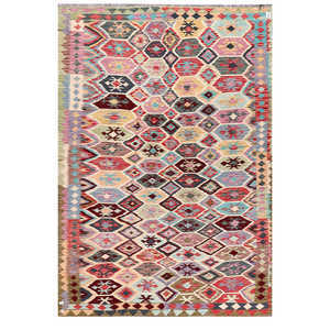 Alfombra Kilim de Maimana, Afganistán, 290 x 202 cm, Juego de Alfombras - Product Image 1
