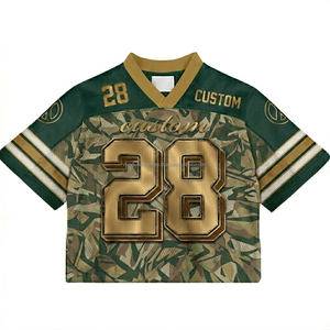 Vintage Style Oversized Football Jersey Custom Logo Mesh Fabric Breathable American Football Shirt Streetwear Drop Short - Product Image 1