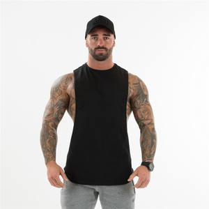 <b>Mens</b> Tank Top Wholesale Custom Logo Cotton <b>Gym</b> <b>Vest</b> Fitness Bodybuilding Undershirt Training Singlet - Product Image 1