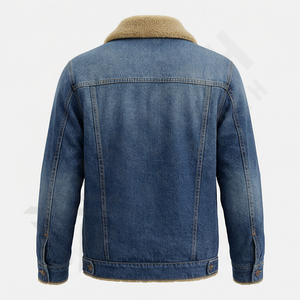 Veste en jean en coton sur mesure pour homme 2025, veste élégante bleue à fermeture éclair, veste en jean de qualité, streetwear moderne, vêtement d'extérieur - Product Image 2