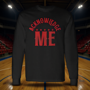 T-shirt à manches longues de compétition sportive rétro vintage, tee-shirt « Acknowledge Me » pour les fans de sport, t-shirt sportif rétro vintage promotionnel - Product Image 3