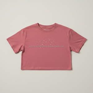 Solid Colors <b>Rhinestone</b> Design Women's Crop <b>Tops</b> T-Shirts Quick Dry Street Style Hot Selling - Product Image 4