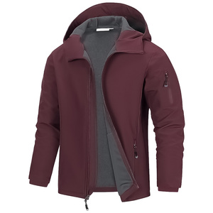 Chaqueta cortavientos Softshell ligera y transpirable para hombre con cierre de cremallera logotipo personalizado impermeable para uso en exteriores - Product Image 1