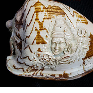 Cymbiola carving style Shiva God <b>Ornament</b> SEASHELL JEWELRY Religious Motif <b>Shell</b> Jewelry - Product Image 3