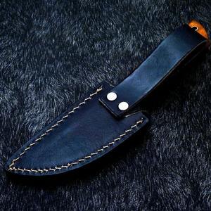 Cuchillo Bowie de acero damasco hecho a mano con vaina, hoja de caza industrial fija para supervivencia, camping, personalizable. - Product Image 2