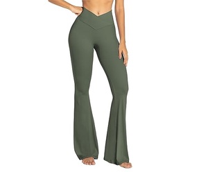Pantalon de yoga de gymnastique taille haute pour femmes Logo personnalisé bout à bout élastique Compression Leggings sans couture avec conception de taille moyenne unisexe - Product Image 1
