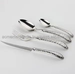 Ensemble de couverts de qualité exclusive couverts argenterie en acier inoxydable avec manche émaillé noir et gris ensemble de cuillères élégantes - Product Image 4