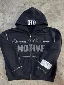 Personalizado 500gsm doble cremallera de gran tamaño Hommes chaqueta de peso pesado térmico grueso Hombre Sudadera con capucha impresa ropa de calle para hombres - Product Image 6