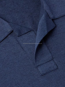 Algodón/poliéster personalizado Color sólido Media cremallera Etiqueta privada Diseñador Punto Hombres Alta calidad Casual Secado rápido para camisas - Product Image 4