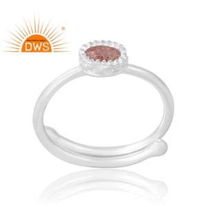 Dernière vente 925 argent Sterling naturel fraise Quartz bague en pierres précieuses bijoux personnalisés pour les femmes cadeau pour elle - Product Image 1