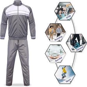 Chándales para hombre Trajes de sudor de 2 piezas para hombre Conjunto Casual Athletic Jogging Warm Full Zip Sweat Suits con bolsillos. - Product Image 3