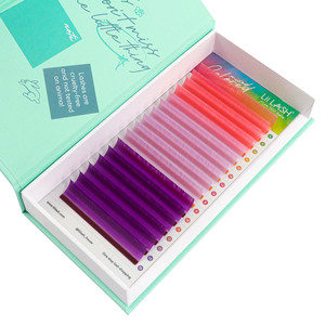 Pestañas de Halloween de colores mezclados pestañas de volumen Súper suaves 3D 4d 5d glamorosas pestañas de visón de 25 mm al por mayor - Product Image 2