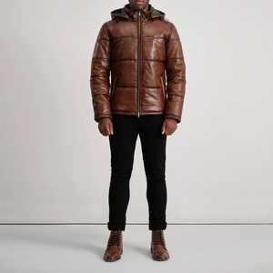 Veste en cuir élégante pour hommes, vêtements d'extérieur chauds et isolés, texture douce, design de confort matelassé à la mode - Product Image 6