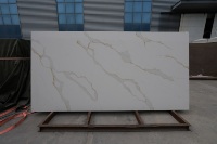 Dalle de quartz grécière de luxe sur mesure OEM, aspect marbre gris argenté, grande dalle pour îlot de cuisine, par Runpin