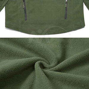 แจ็กเก็ตแนวยุทธวิธีผ้าขนแกะสีทึบสำหรับฤดูหนาว2025มีโลโก้ด้านหน้า - Product Image 6