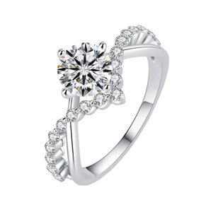 <b>Moissanite</b> Diamond <b>Oval</b> Cut Stainless Steel <b>Engagement</b> <b>Ring</b> custom design pave setting <b>ring</b> - Product Image 1