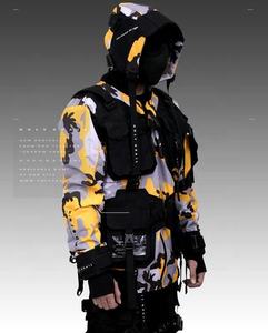 Chaqueta cortavientos ligera Cyberpunk Techwear para hombre, chaqueta cortavientos de lona con cremallera, estilo Ninja, técnica lavada para invierno - Product Image 5