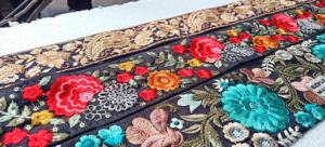 Custom made floral and paisley designed machine embroidered <b>laces</b> in 1.5 inch width for ladies wear and for resale purposes. - Product Image 2