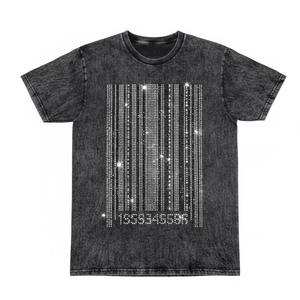 Camiseta de Hombre de Lujo al por Mayor, 100% Algodón, de Alta Calidad, Gruesa, con Cuello Personalizado, Adornada con Perlas, Ajustada, Transpirable - Product Image 3