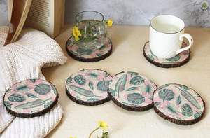 Posavasos Redondo de Madera Estampado, Estilo Bohemio, Hecho a Mano, Ecológico, para Decoración Moderna del Hogar, Precio de Mayoreo - Product Image 4