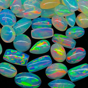 Cabochon d'opale éthiopienne naturelle de bonne qualité Multi Flashy Opal Cabochon Lot mélange forme Welo opale pour la fabrication de bijoux - Product Image 1