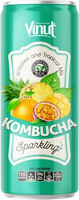 Kombucha Witte Thee & Tropische Mix Vinut 250Ml Blikje Sap Drink-Oem Odm Aanpasbare Groothandelsprijs Gratis Monster Beschikbaar