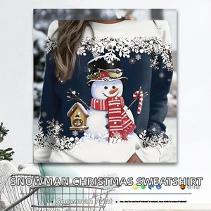 เสื้อฮู้ดพิมพ์ลายดิจิตอล 3 มิติ ซีรีส์คริสต์มาส คอกลม ทรงหลวม สไตล์ยุโรปและอเมริกา สำหรับผู้หญิง - Product Image 3