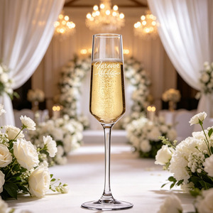 Flûtes à champagne personnalisées en cristal de qualité supérieure de 200 ml pour célébrations d'anniversaire et fêtes de mariage – Vente en gros - Product Image 3