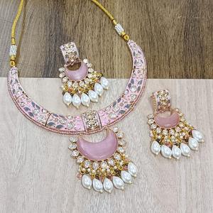 Conjunto de collar Kundan de joyería nupcial india tradicional para mujeres y niñas, conjunto de collar Kundan antiguo elegante para fiestas de bodas - Product Image 1
