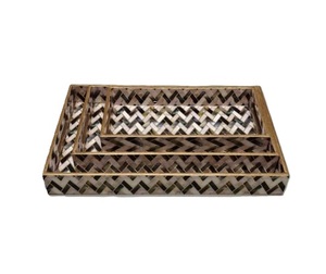 Ensemble de plateau de service de thé de planches en MDF de Style à la mode avec émail imprimé personnalisé thé petit déjeuner ustensiles de cuisine maison hôtel accessoires - Product Image 6