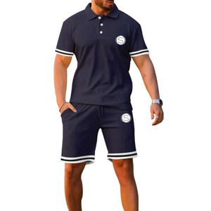 Conjunto de camiseta y pantalones cortos de algodón 100% para hombres y mujeres Unisex-Cierre de cintura elástica Summer Comfort - Product Image 1