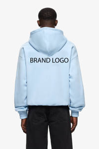 Sweat-shirts à capuche zippés en coton 100% de qualité supérieure bleu clair pour hommes, coupe régulière élégante, ensembles unisexes, logo personnalisé, respirant, séchage rapide, vêtements chauds d'hiver - Product Image 2