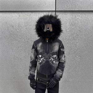 Sweat à capuche unisexe tendance en cristal de strass scintillant, streetwear hip-hop, 100% coton molletonné, hiver, designer premium - Product Image 4