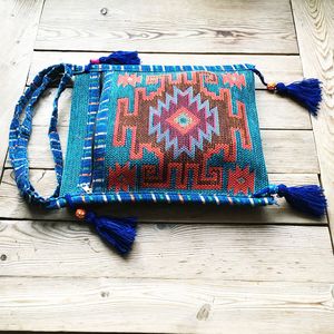 Alforja Oriental con estampado auténtico, azul oscuro - Product Image 4