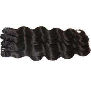 HAIR KING INDIA Extensions de cheveux vierges non traitées, sans nœuds, réutilisables, épaisses, soyeuses, lisses ou ondulées, en mèches complètes pour tête entière, micro-liaisons - Product Image 2