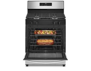 เตาแก๊สแบบตั้งพื้นขนาด 30 นิ้ว รุ่นใหม่ พร้อมหัวเตาแบบปิด 4 หัว ความจุ 5.1 ลิตร ระบบ SpeedHeat พร้อมฟังก์ชั่นอบแช่แข็ง ปิ้งย่าง และลิ้นชักสแตนเลส - Product Image 1