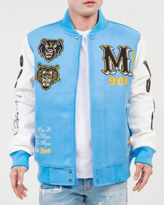 Chaqueta Deportiva con Botones de Retazos para Hombre y Mujer, Chaqueta de Béisbol Personalizada con Manga de Cuero, Novedad, Unisex - Product Image 3