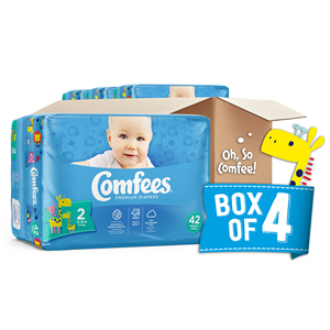 Comfees Baby Diapers Size 2 42 pcs (x4) Disposable Baby Diapers Newborn Diapers (12-18 lbs) - Product Image 3