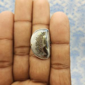 Attrayant titane enduit druze 925 bague en argent Sterling indien conception chaude bijoux nouveauté bonne année bijoux - Product Image 6