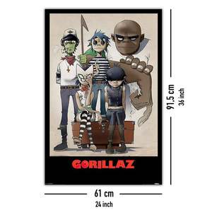 Gorillaz Modern Design <b>Poster</b> Black <b>Frame</b> Paper Material for Wall Usage - Product Image 4