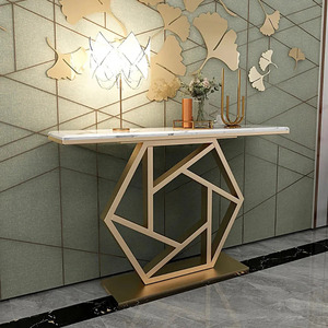 Modern High Quality <b>Dining</b> Room Furniture Light Luxury Golden Stainless Steel Base Rectangular <b>White</b> Marble Top <b>Dining</b> - Product Image 3