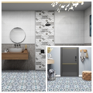 Pegatina de PVC Autoadhesiva para <span class=keywords><strong>Piso</strong></span> y <span class=keywords><strong>Pared</strong></span>, 300x300mm, Patrón Geométrico Vintage - Product Image 2