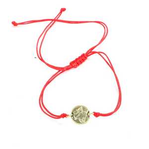 925 Sterling Silver Tiny Emblem <b>Bracelet</b> with Yellow <b>String</b> Gift for Any Occasion - Product Image 2