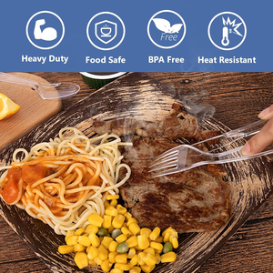 Ensemble de fourchettes et de cuillères jetables robustes - Sac en vrac - Matériaux bagasse/PLA/PHA/PS/PP - Biodégradable - Sans BPA - Alimentaire - Recyclable - Pour les fêtes - Product Image 4