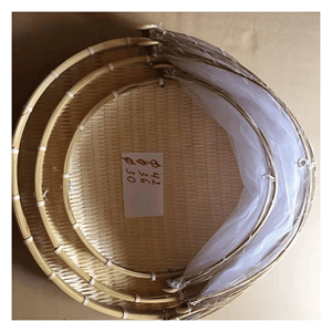 Bandeja de bambú para remover con malla, bambú natural con cubierta de malla para proteger alimentos, secar y preparar en la cocina, Vietnam - Product Image 2